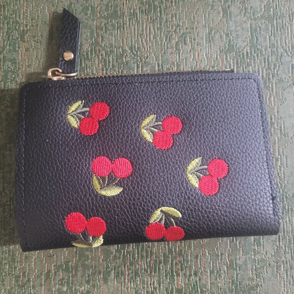 Brand new black and  cherry cherries wallet